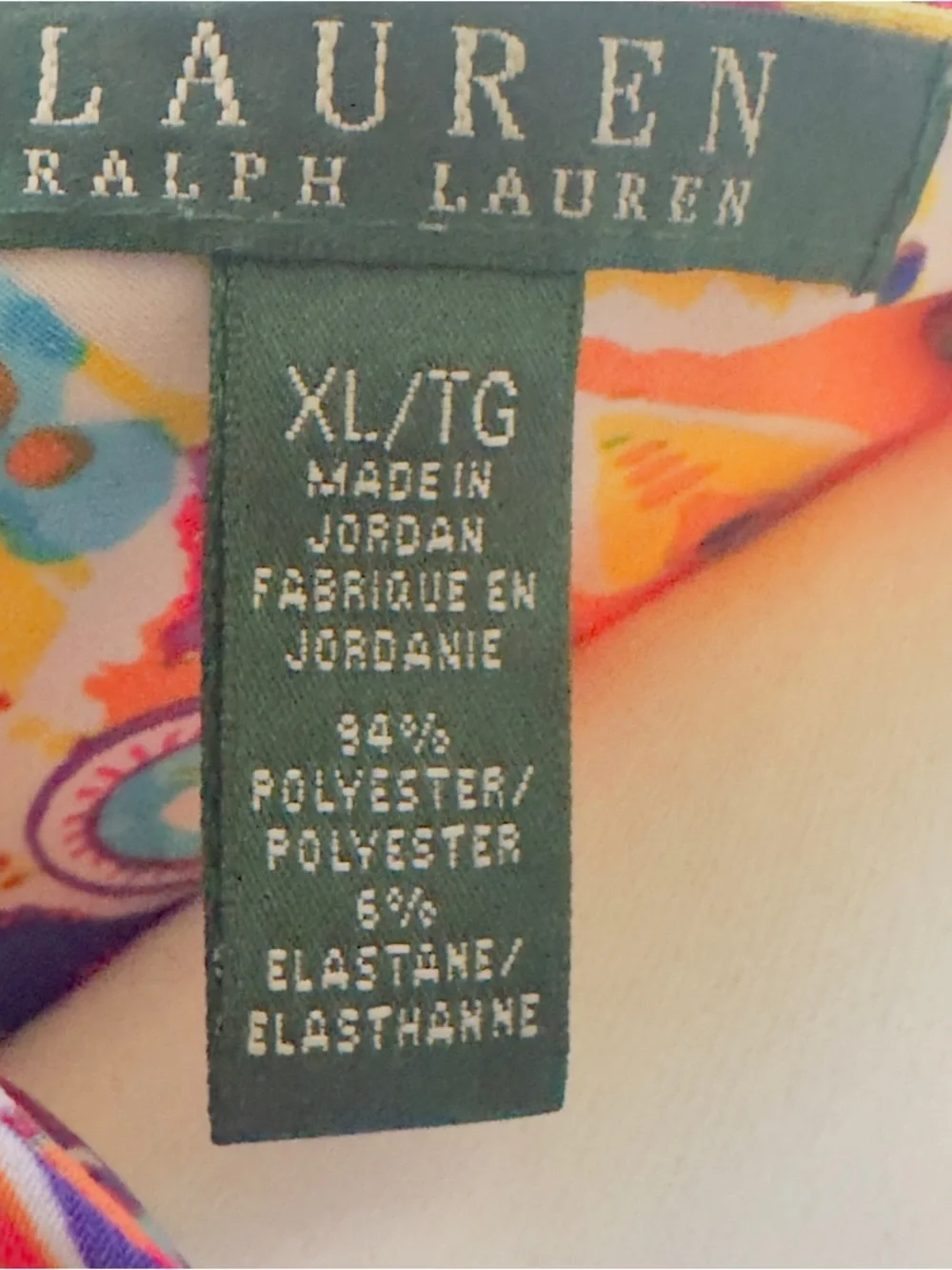 Ralph Lauren Womans Multi Color Stretch Mock Wrap Sundress SZ XL Sleeveless Belt - Picture 8 of 15